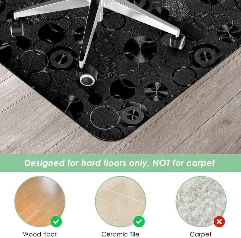 Vicwe Office Chair Mat for Hardwood Floor, 36" x 55" Desk Chair Mats, Easy Clean, Anti-Slip Computer Chair Mat for Home, Office (Black) - Image 3